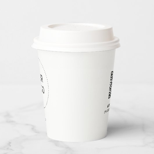 Eenvoudig hart - en Logo QR - code Aangepast papie Papieren Bekers (Links)