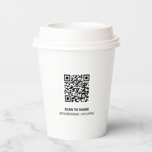 Eenvoudig hart - en Logo QR - code Aangepast papie Papieren Bekers (Achterkant)