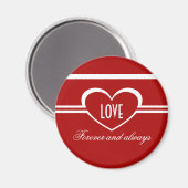 Eenvoudig hart magneet, diep rood magneet (Voorkant / Achterkant)