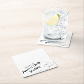 Eenvoudig hart met naam bruiloft Onderzetters (Insitu)