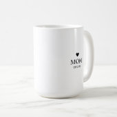 Eenvoudig Hart Oprichtingsjaar Moeder Koffiemok (Voorkant rechts)
