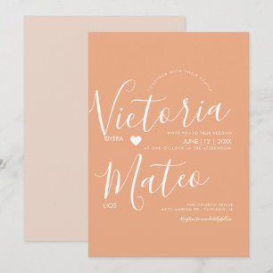 Eenvoudig Hart Script Typografie Warme Trouwdag Kaart