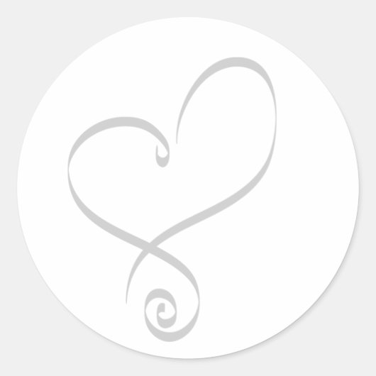 Eenvoudig hart voor enveloppen ronde sticker (Voorkant)