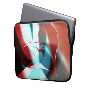 Eenvoudig hartontwerp, kristallijne toonmix in cur laptop sleeve