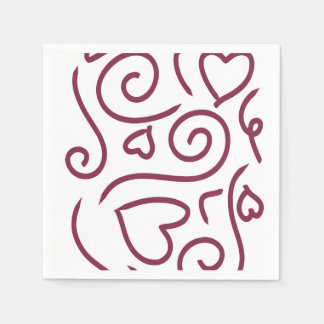 Eenvoudig hartpatroon servet