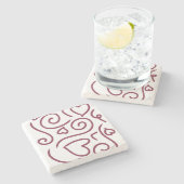 Eenvoudig hartpatroon stenen onderzetter (Zijkant)