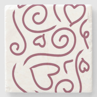 Eenvoudig hartpatroon stenen onderzetter