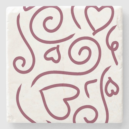 Eenvoudig hartpatroon stenen onderzetter (Voorkant)