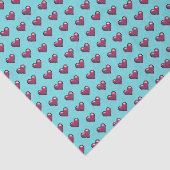 Eenvoudig Hartvormig Rood Pixel Art Patroon Tissuepapier (Detail)