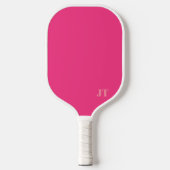 Eenvoudig Helder Roze en Bord Roze Monogram Pickleball Paddle (Voorkant)