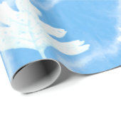 EENVOUDIG HEMELBLAUW MET WITTE BLADEREN WATERVERF CADEAUPAPIER (Rol Hoek)