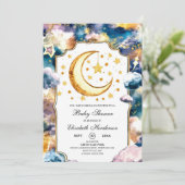 Eenvoudig hemelse ster hemels Baby shower Kaart (Staand voorkant)