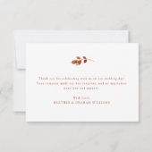 Eenvoudig herfsthuwelijk bedankkaart (Achterkant)