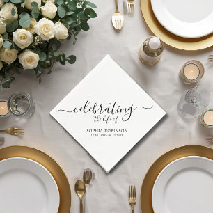 Eenvoudig het leven vieren Elegante script funerai Servet