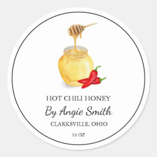 Eenvoudig hete chili doordrenkte honing label