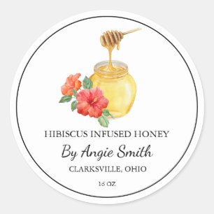 Eenvoudig Hibiscus Geïnfuseerde Honing Label