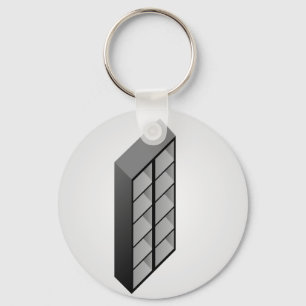 Eenvoudig houten boekenplankontwerp sleutelhanger