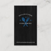 Eenvoudig Houten Getextureerd Restaurant Logo Rust Visitekaartje (Voorkant)
