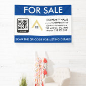 Eenvoudig huis te koop QR Code Business Logo Sign Spandoek (Insitu)