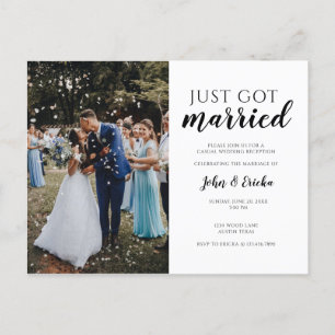 Eenvoudig Huwelijk Elopement Aankondigingskaart