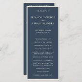 Eenvoudig huwelijk tussen Navy Blue en Ivory Borde Programma (Voorkant / Achterkant)