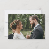 Eenvoudig huwelijksboekje met monogram en QR-code Bedankkaart (Voorkant)