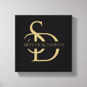 Eenvoudig huwelijksmonogram gepersonaliseerd met n canvas afdruk (Voorkant)