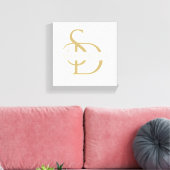 Eenvoudig huwelijksmonogram gepersonaliseerd met n canvas afdruk (Insitu (Woonkamer))