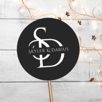 Eenvoudig huwelijksmonogram gepersonaliseerd met n