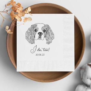 Eenvoudig ik doe te hond hand tekening bruiloft servet