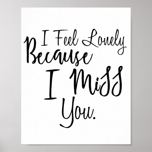 Eenvoudig ik mis u gezegde citeert poster (Voorkant)