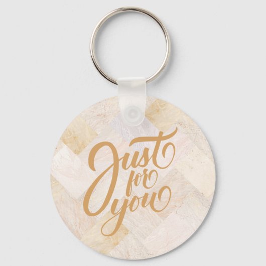 Eenvoudig ingetogen marmer sleutelhanger (Voorkant)