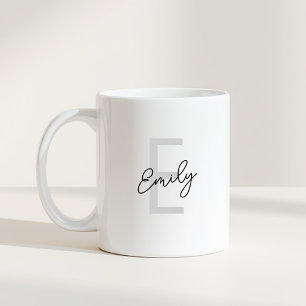 Eenvoudig Initiaal en Naam Cadeau Koffiemok