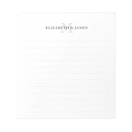 Eenvoudig Initiaal Monogram Coupnaam Notitieblok (Voorkant)