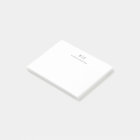 Eenvoudig Initiaal-monogram met twee letters Post-it® Notes (Schuin)