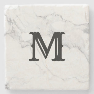 Eenvoudig Initialen letter marmeren ontwerp Stenen Onderzetter