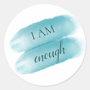 Eenvoudig inspirerend citaat ben ik genoeg bevesti ronde sticker
