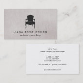Eenvoudig interieur design Franse stoel Logo Visitekaartje (Voorkant / Achterkant)