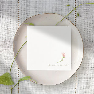 Eenvoudig Ivoor & Blush Roos   witte servetten