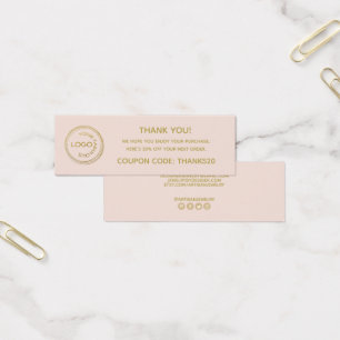 Eenvoudig je Logo toevoegen Hartelijk dank Pakket  Mini Visitekaartjes