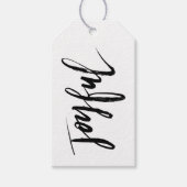 Eenvoudig JOYFUL Black en White Minimalist Holiday Cadeaulabel (Voorkant)