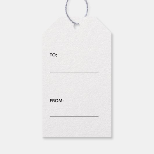 Eenvoudig JOYFUL Black en White Minimalist Holiday Cadeaulabel (Achterkant)