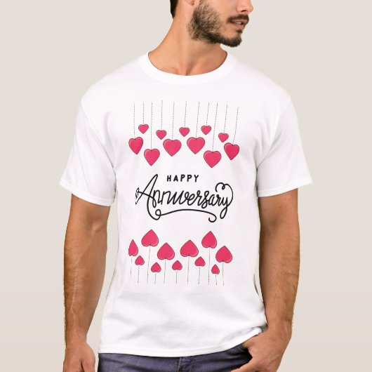 Eenvoudig Jubileum Datum T-shirt – Custom Year Des (Voorkant)
