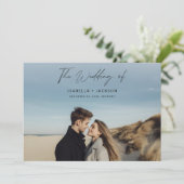 Eenvoudig kalligrafiescript Horizontale fotobruilo Kaart (Staand voorkant)