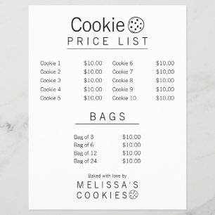 Eenvoudig kant-en-klaar bakkerijmenu flyer