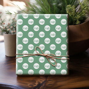 Eenvoudig kantoor zakelijk logo patroon - Groen Cadeaupapier