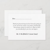 Eenvoudig katholiek bedankt minimalistisch (Voorkant / Achterkant)