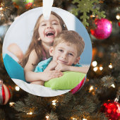 Eenvoudig Kerst Custom Text Modern Photo Ornament