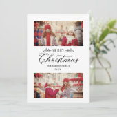 Eenvoudig Kerst met kerst Botanische Branches 2 Fo Kaart (Staand voorkant)