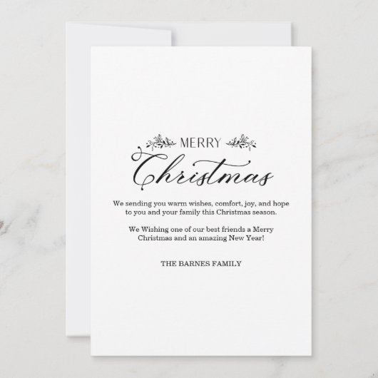Eenvoudig Kerst met kerst Botanische Branches 2 Fo Kaart (Achterkant)
